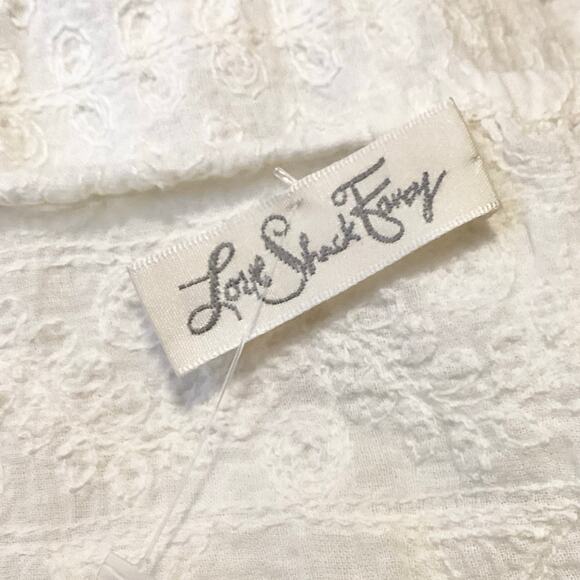 LoveShackFancy Embroidered Ivory Cream Playsuit Romper 2 M - Picture 9 of 10